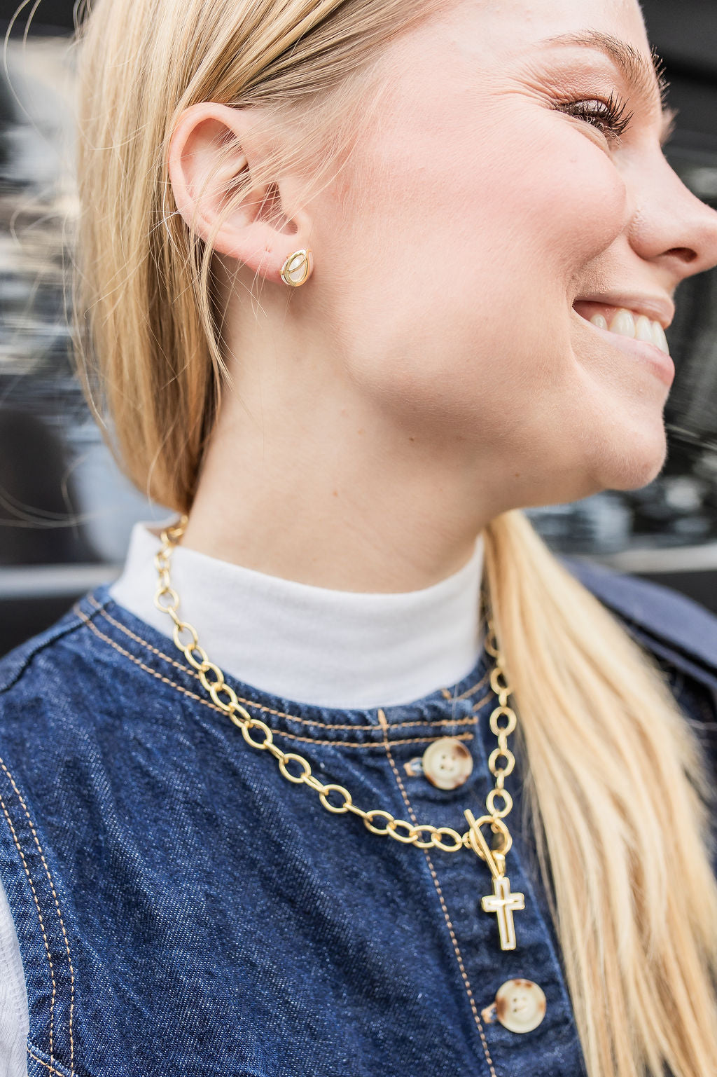 Trinity Cross Toggle Necklace