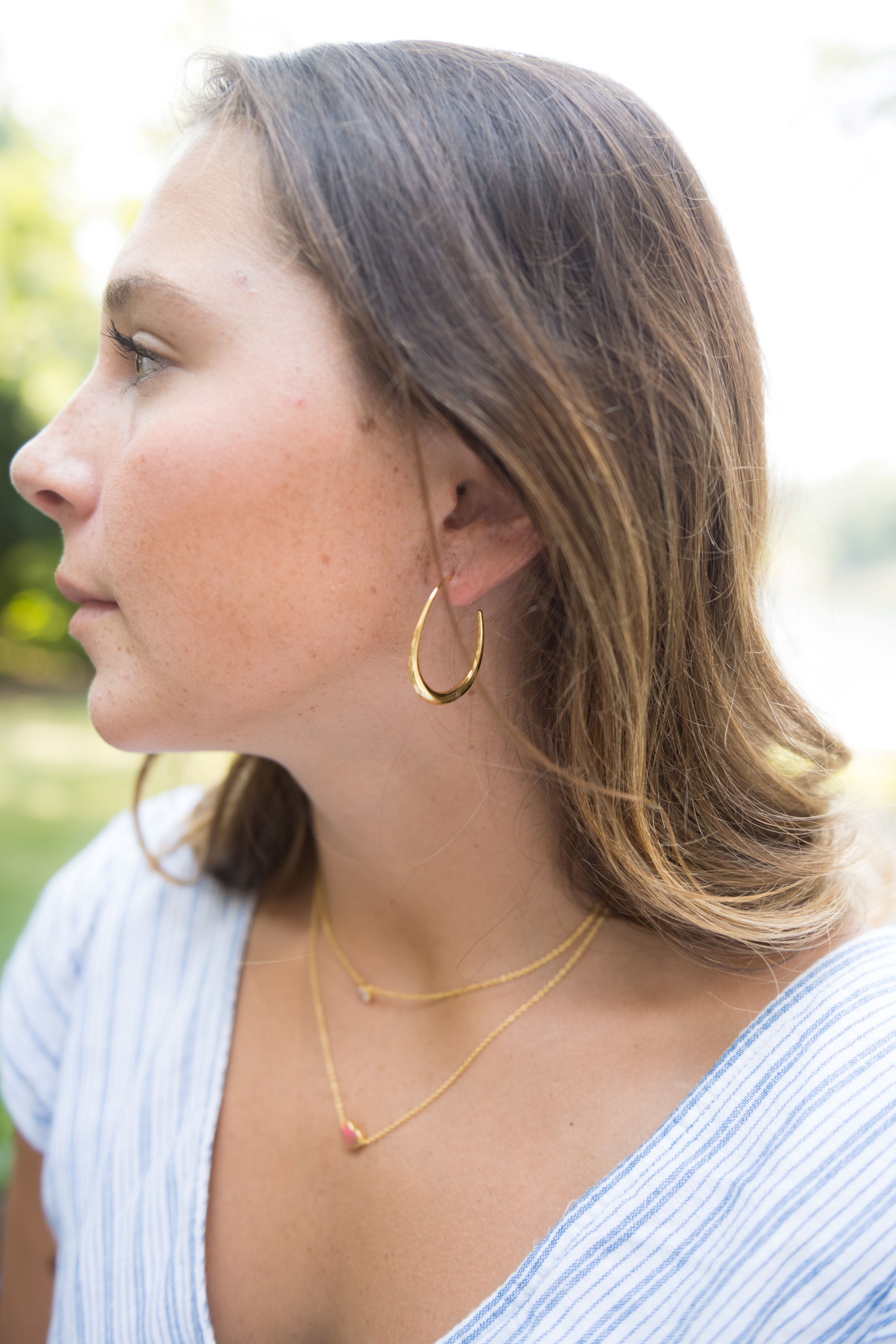 Tear Drop Balance Hoop Earrings