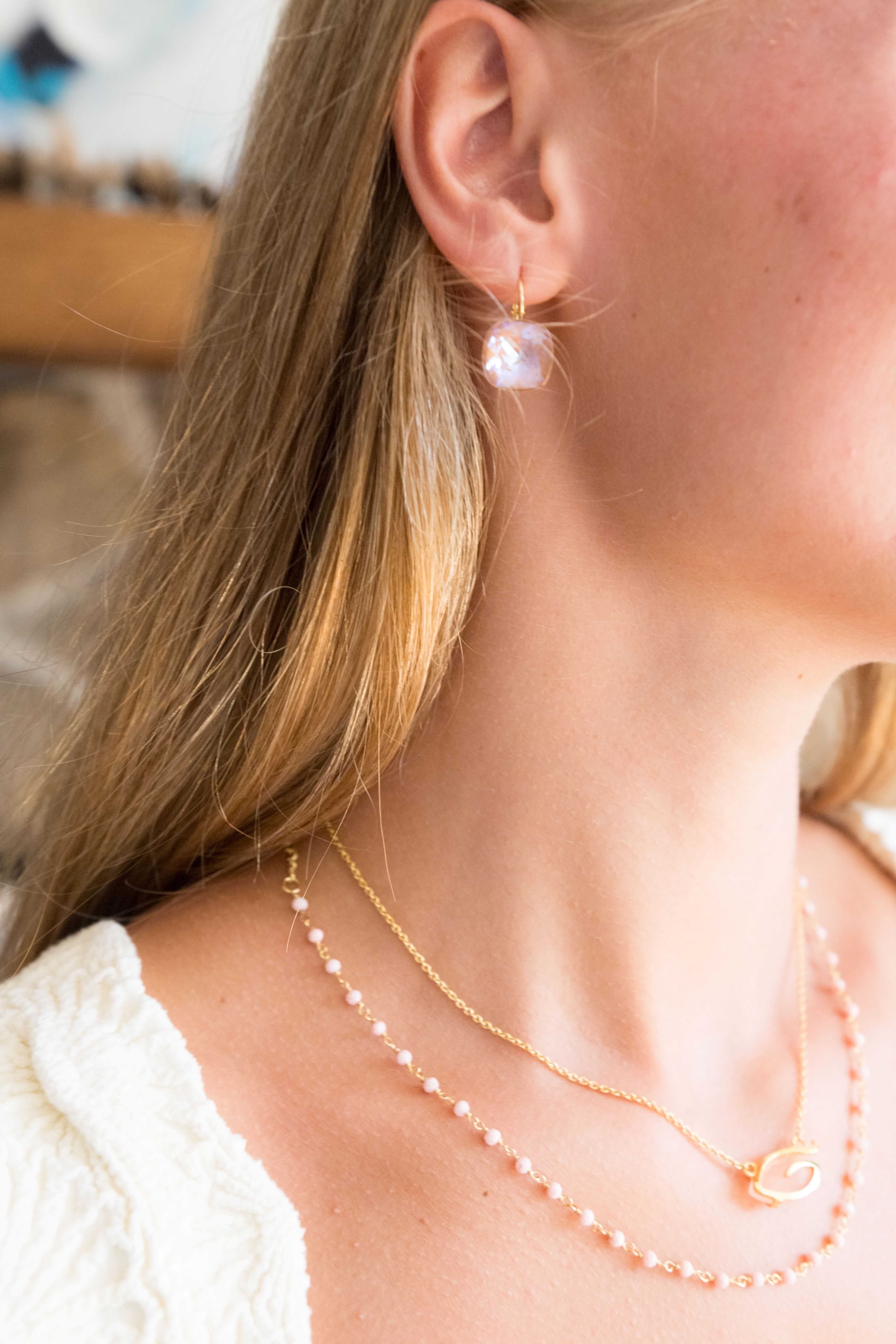 Reflection Earrings, Sweet Pea