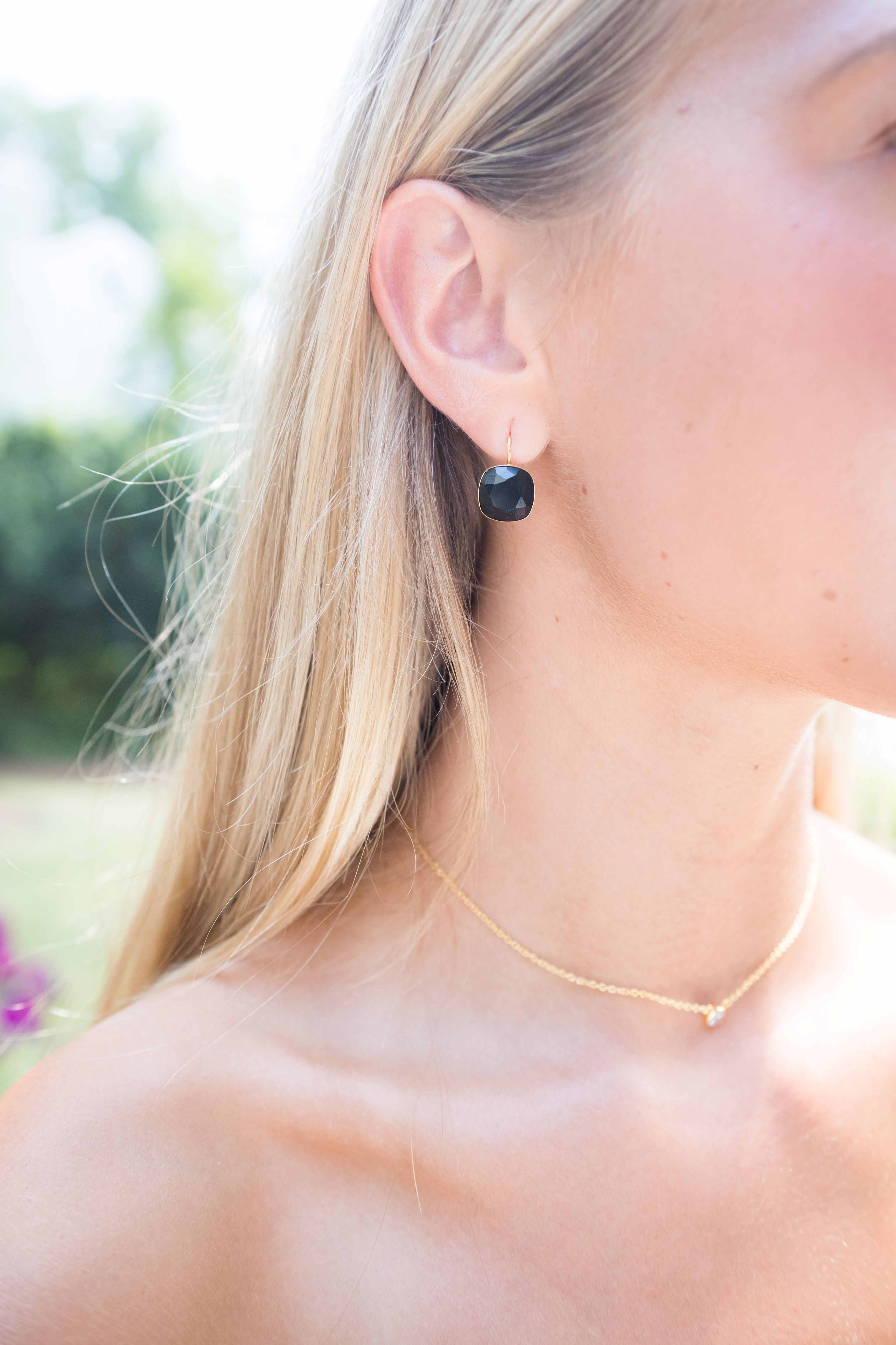 Reflection Earrings, Night Sky Black