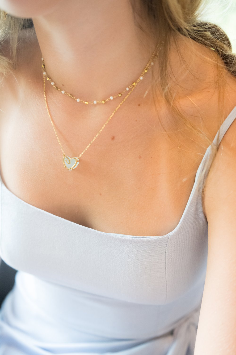 Open Heart Heron Wing Necklace