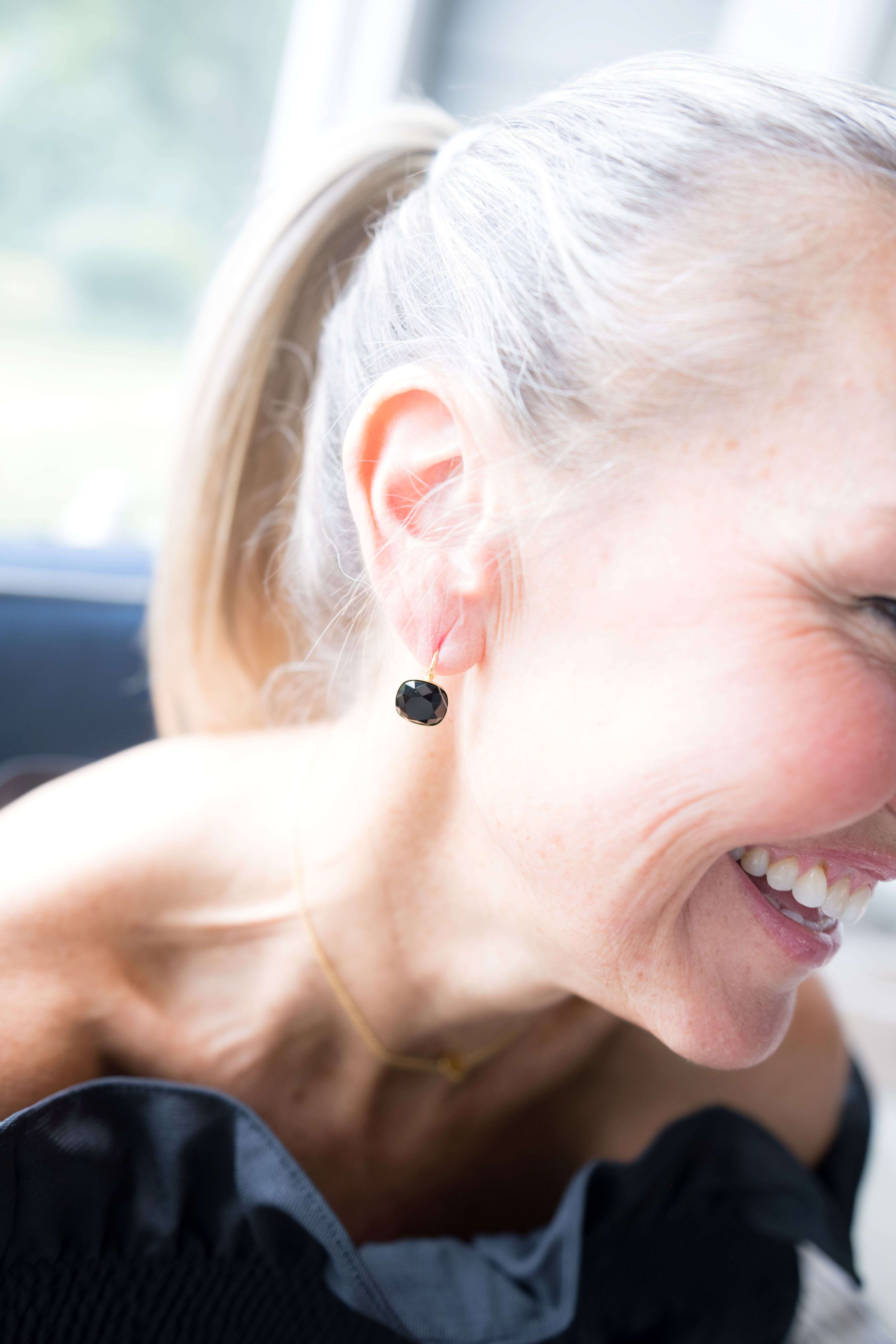 Reflection Earrings, Night Sky Black