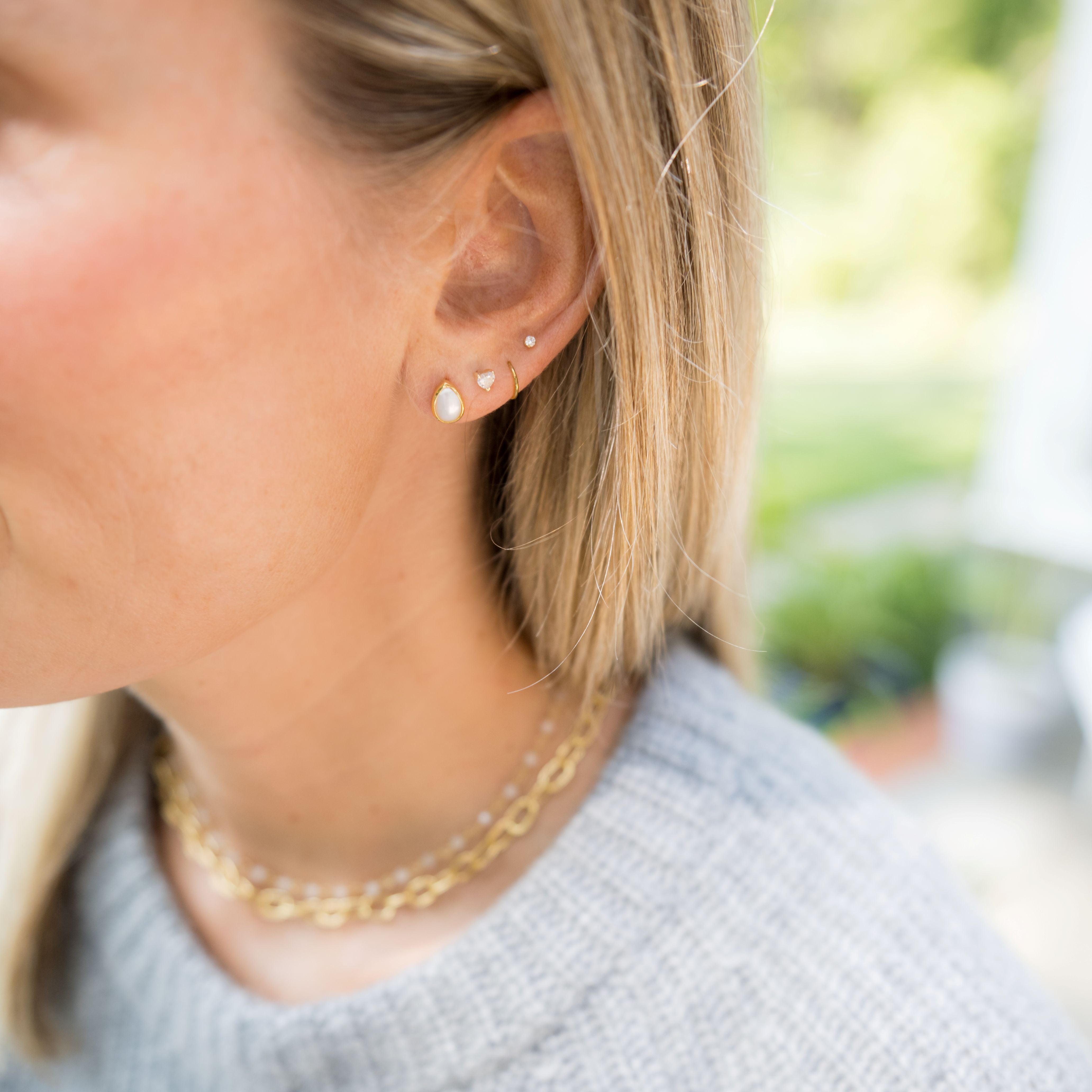 Petite Teardrop Stud Earrings