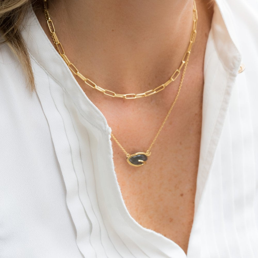Paper Clip Gold Chain Necklace