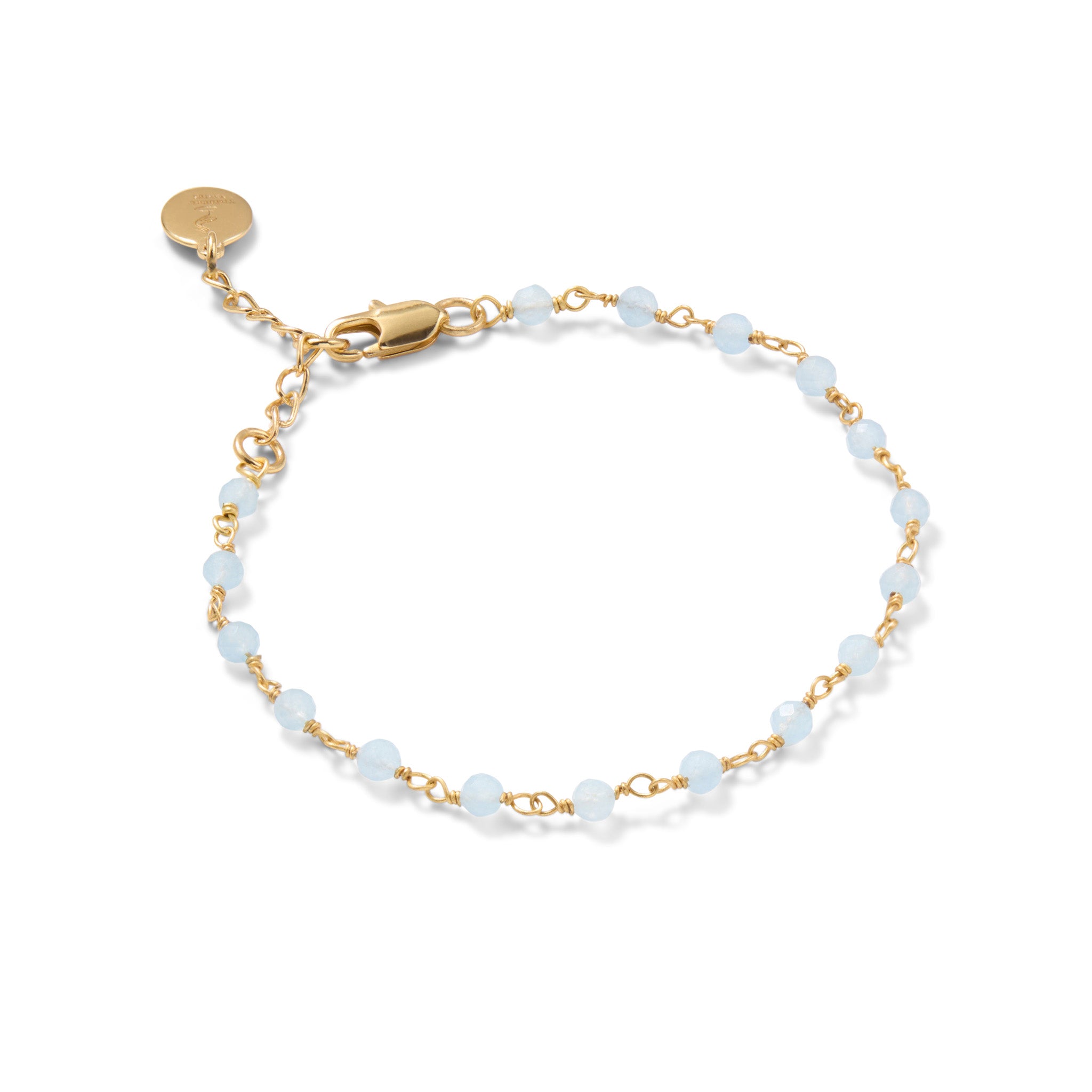 Aqua Chalcedony, Beaded Gemstone Bracelet
