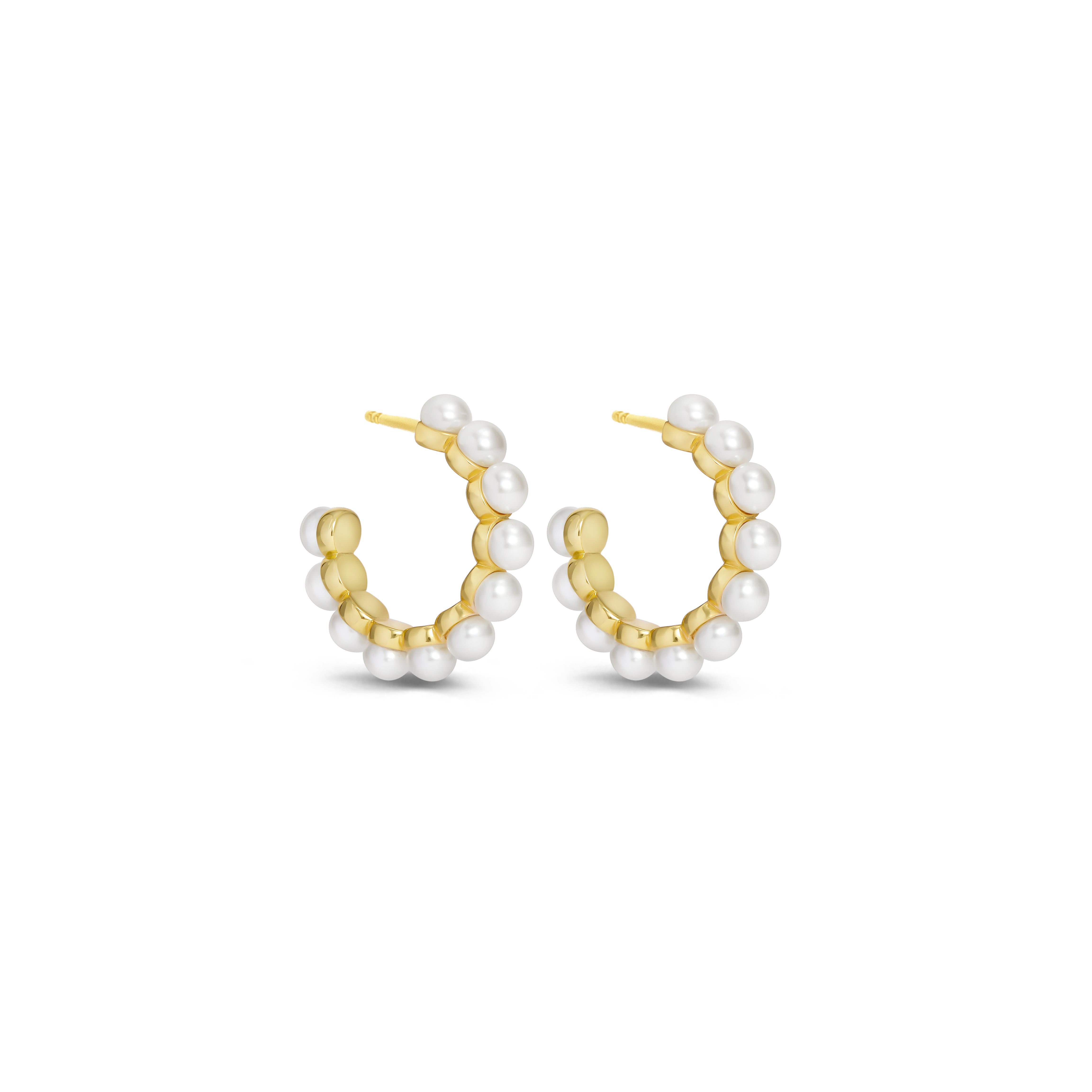 Pearl Balance Hoop Earrings