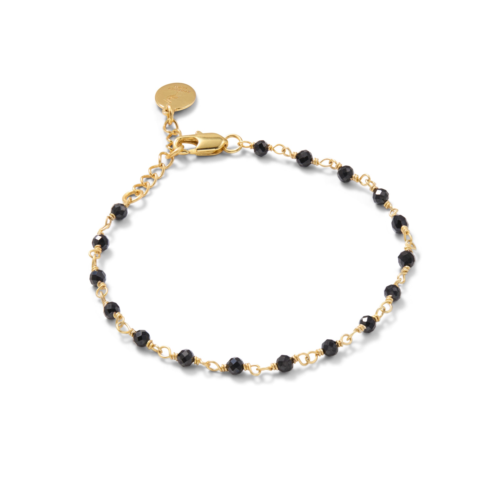 Black Spinel, Beaded Gemstone Bracelet