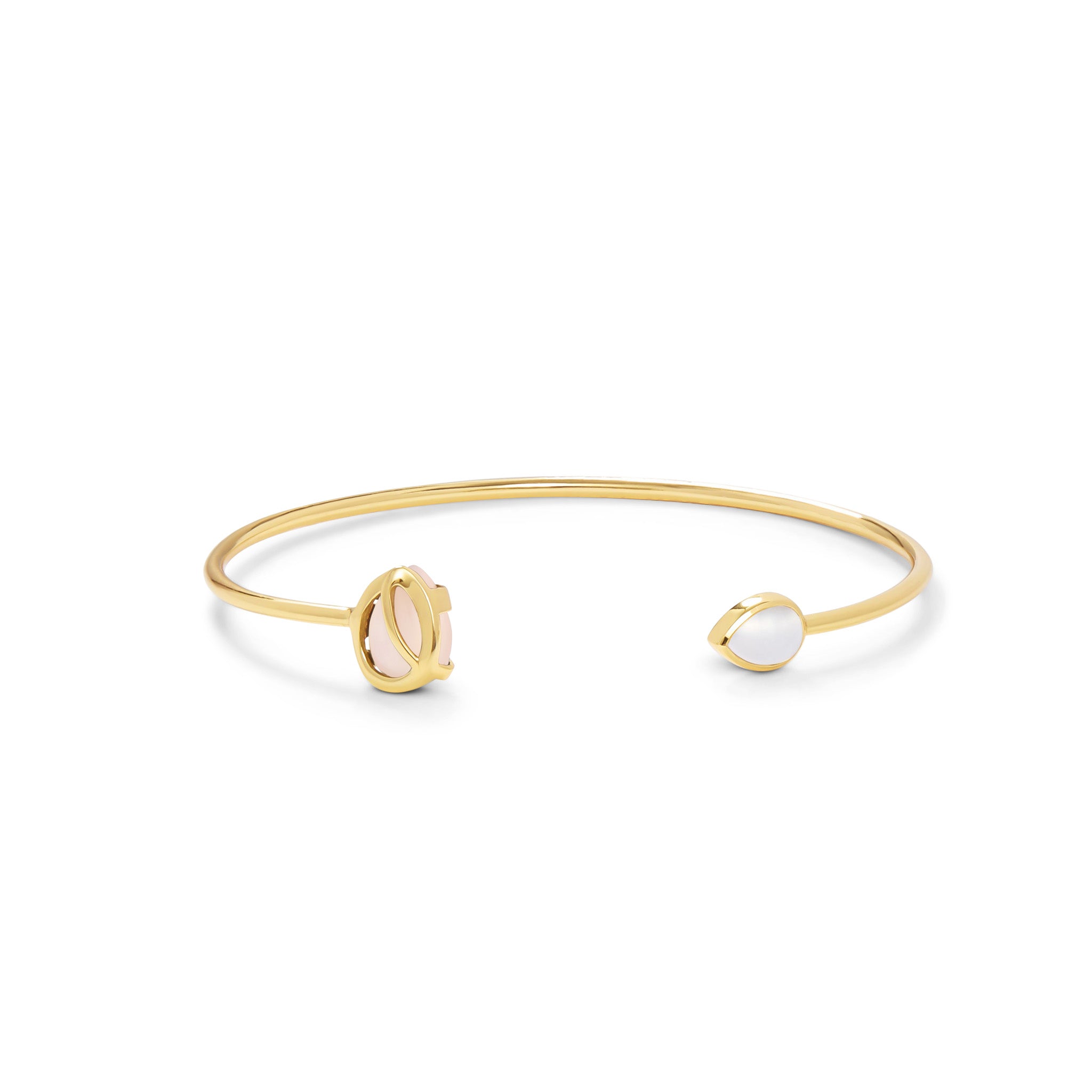 Take Flight Double Heron Wing Bracelet, Pink Chalcedony & Pearl