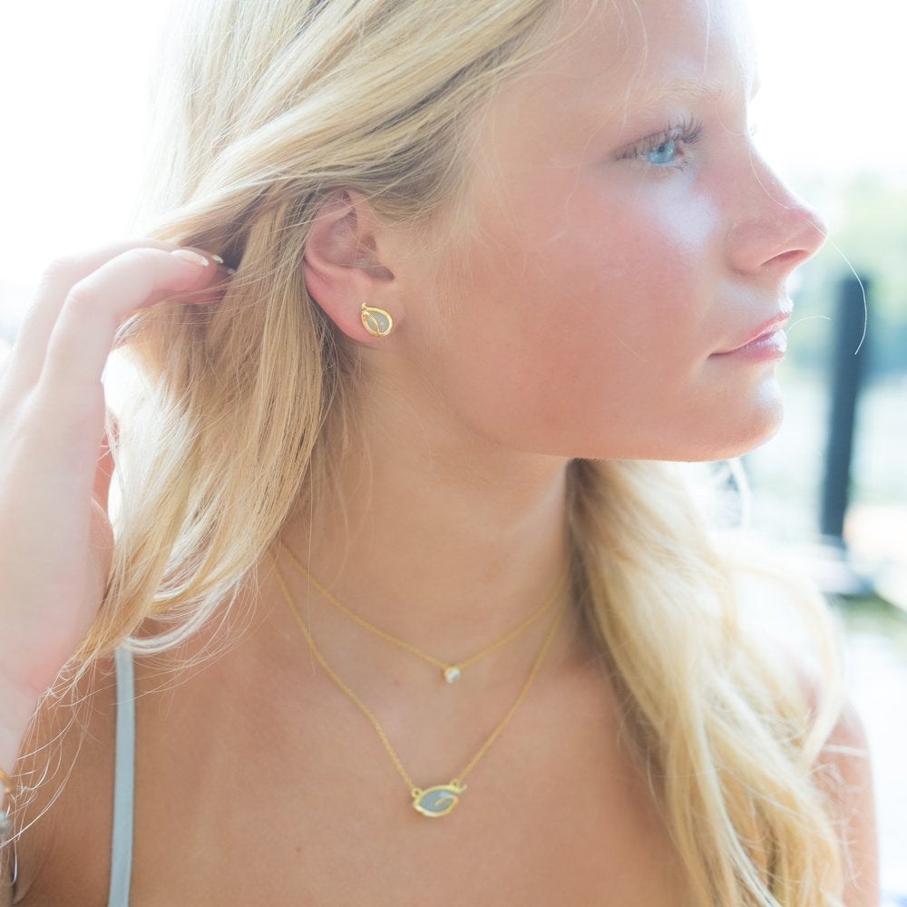 Heron Wing Stud Earrings