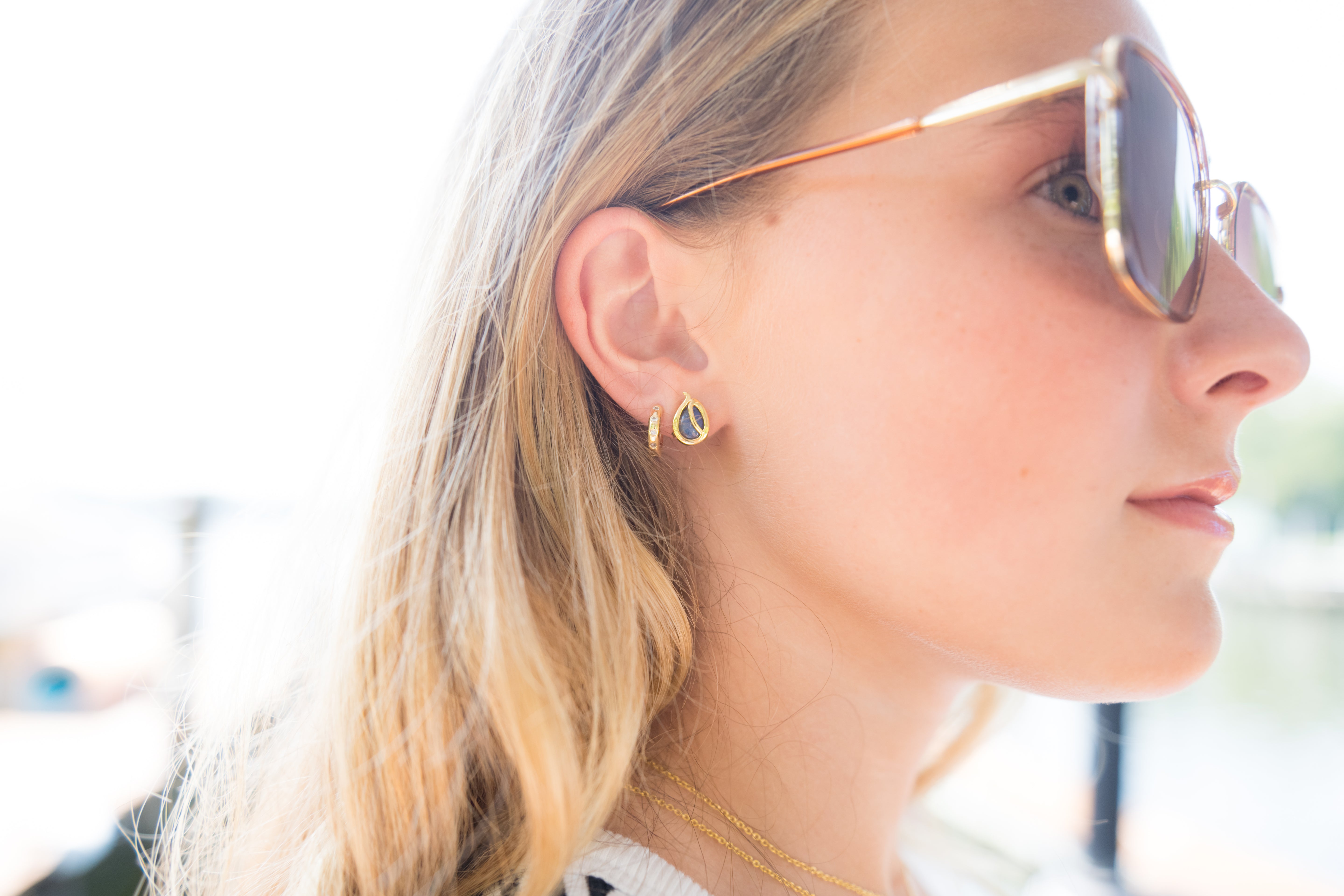 Heron Wing Stud Earrings