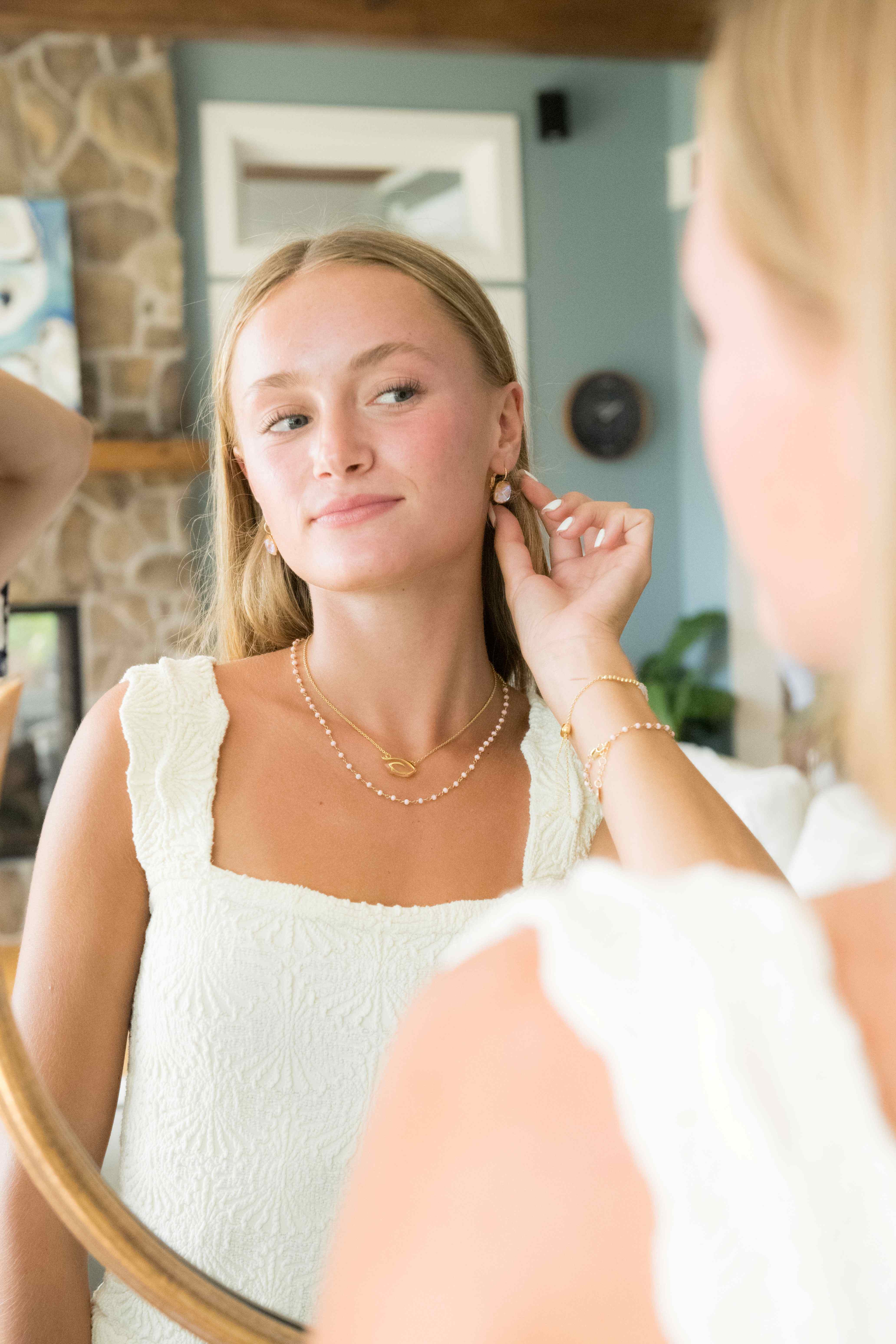 Reflection Earrings, Sweet Pea