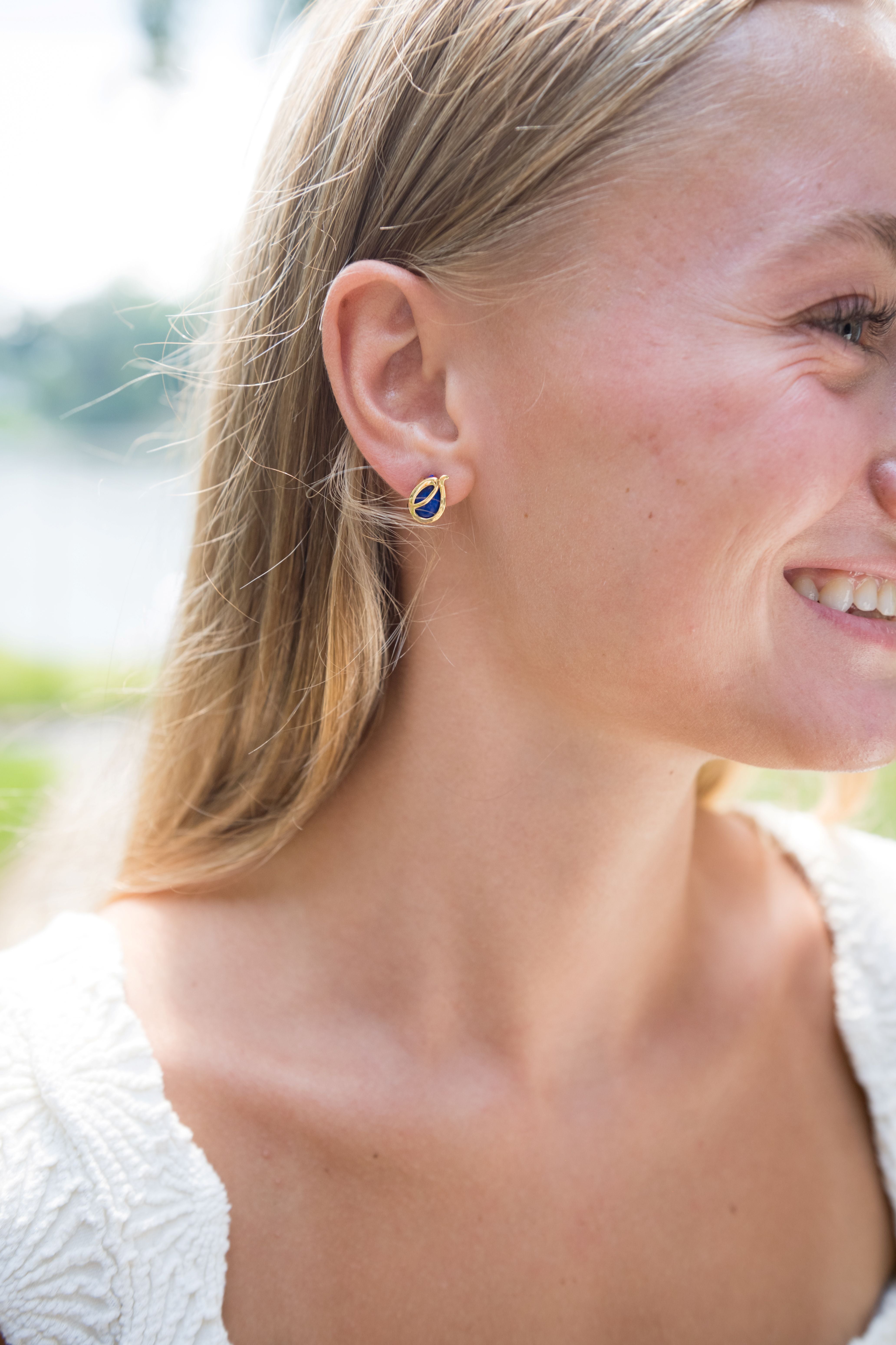 Heron Wing Stud Earrings