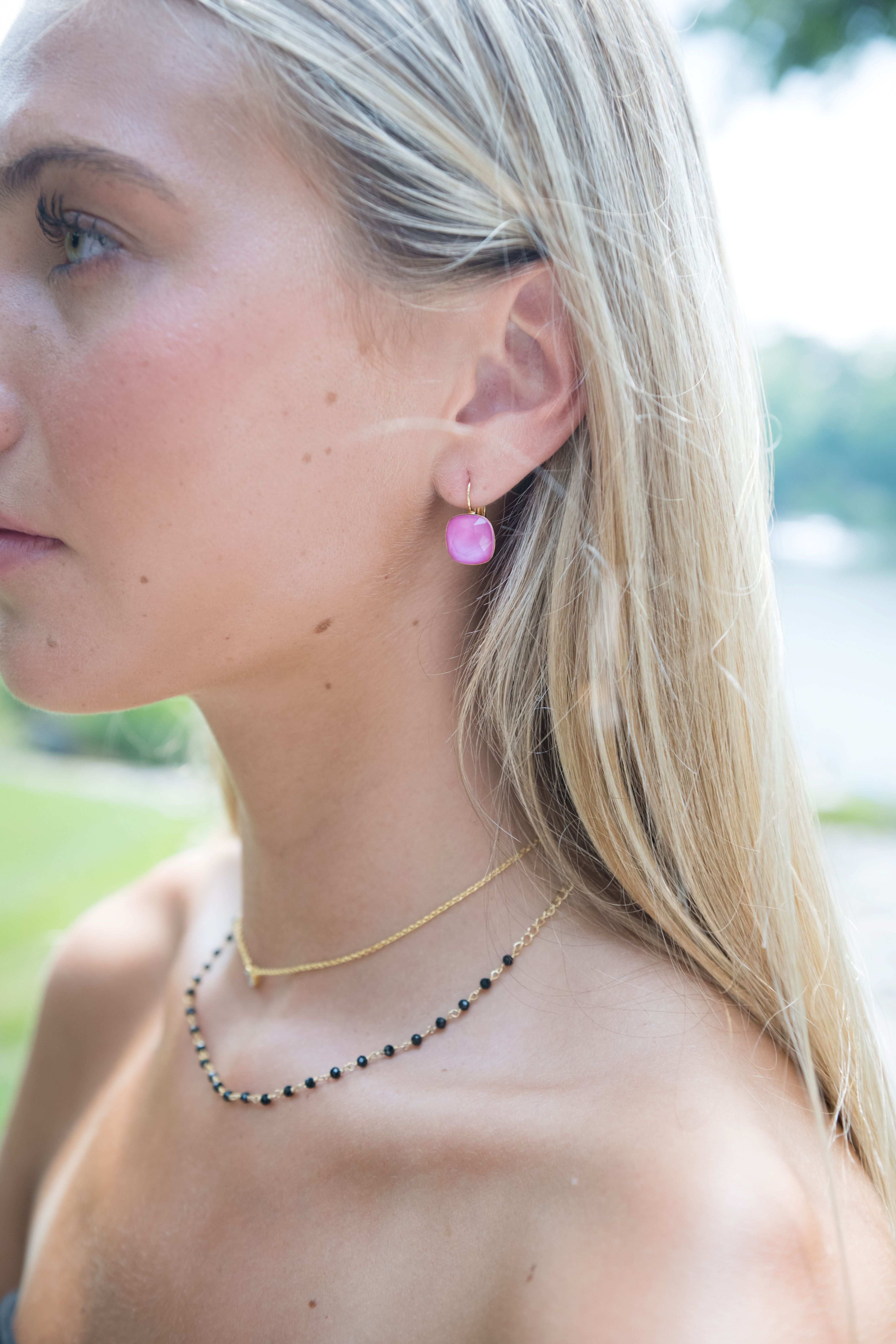 Reflection Earrings, Berry