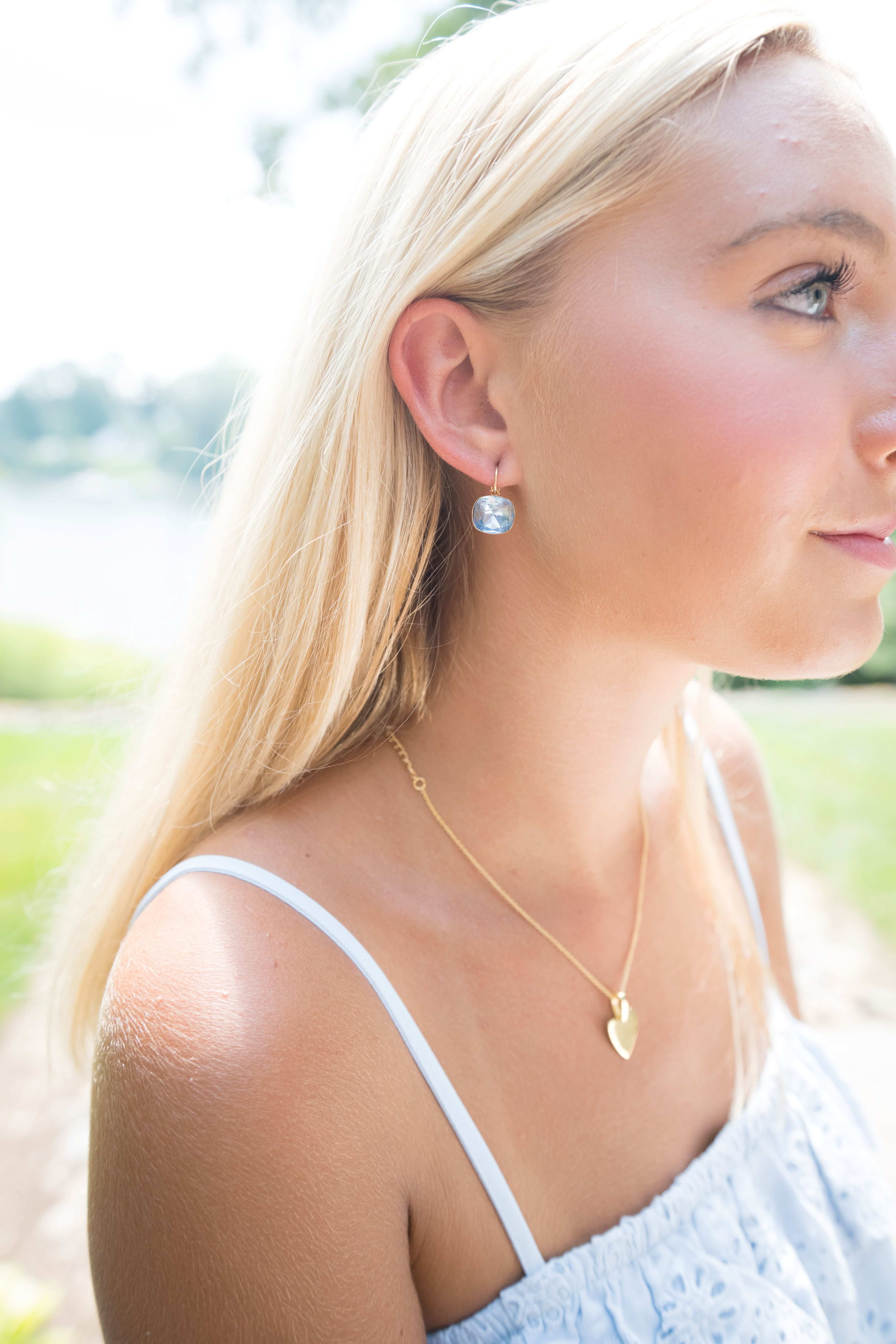 Reflection Earrings, Ocean