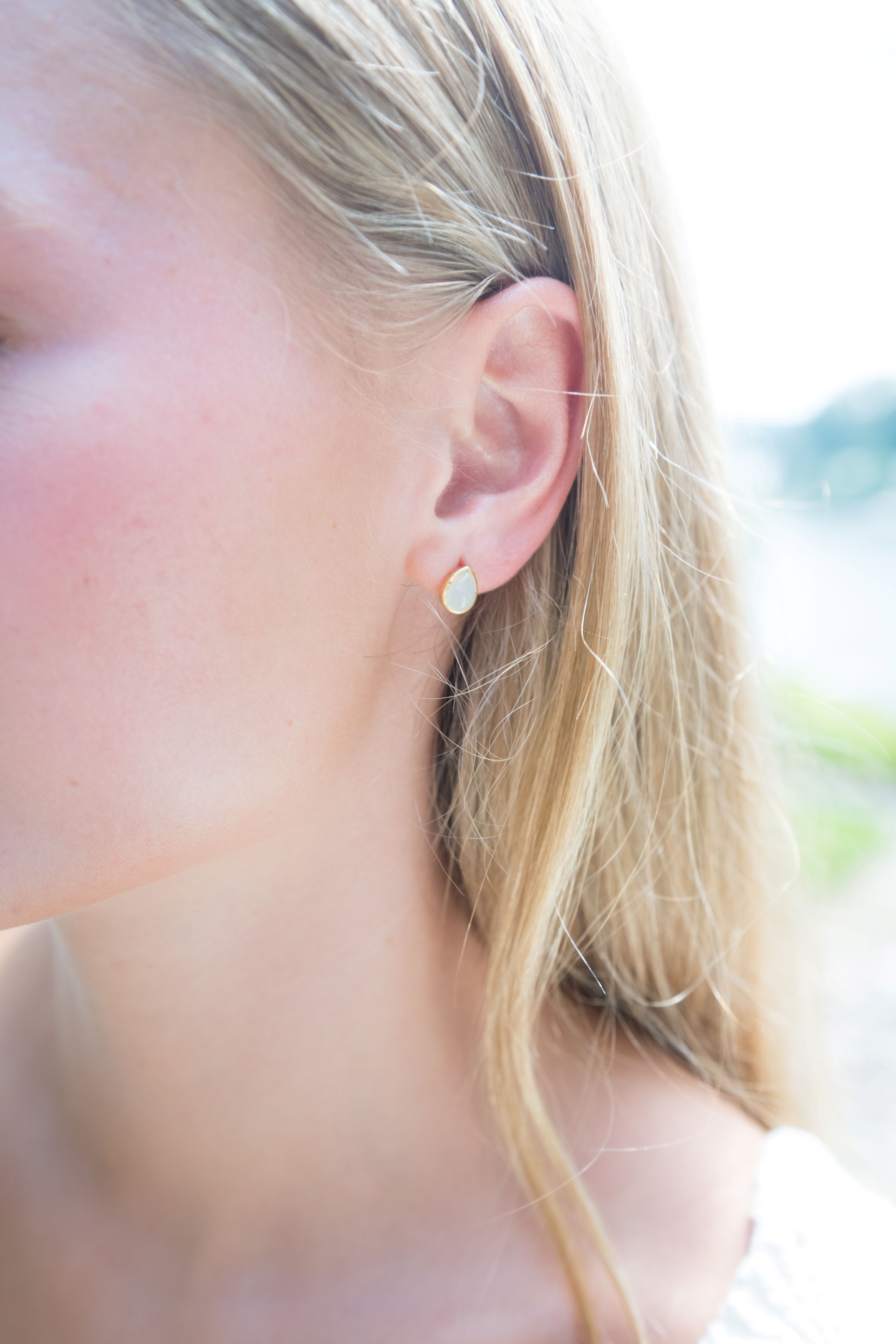 Petite Teardrop Stud Earrings