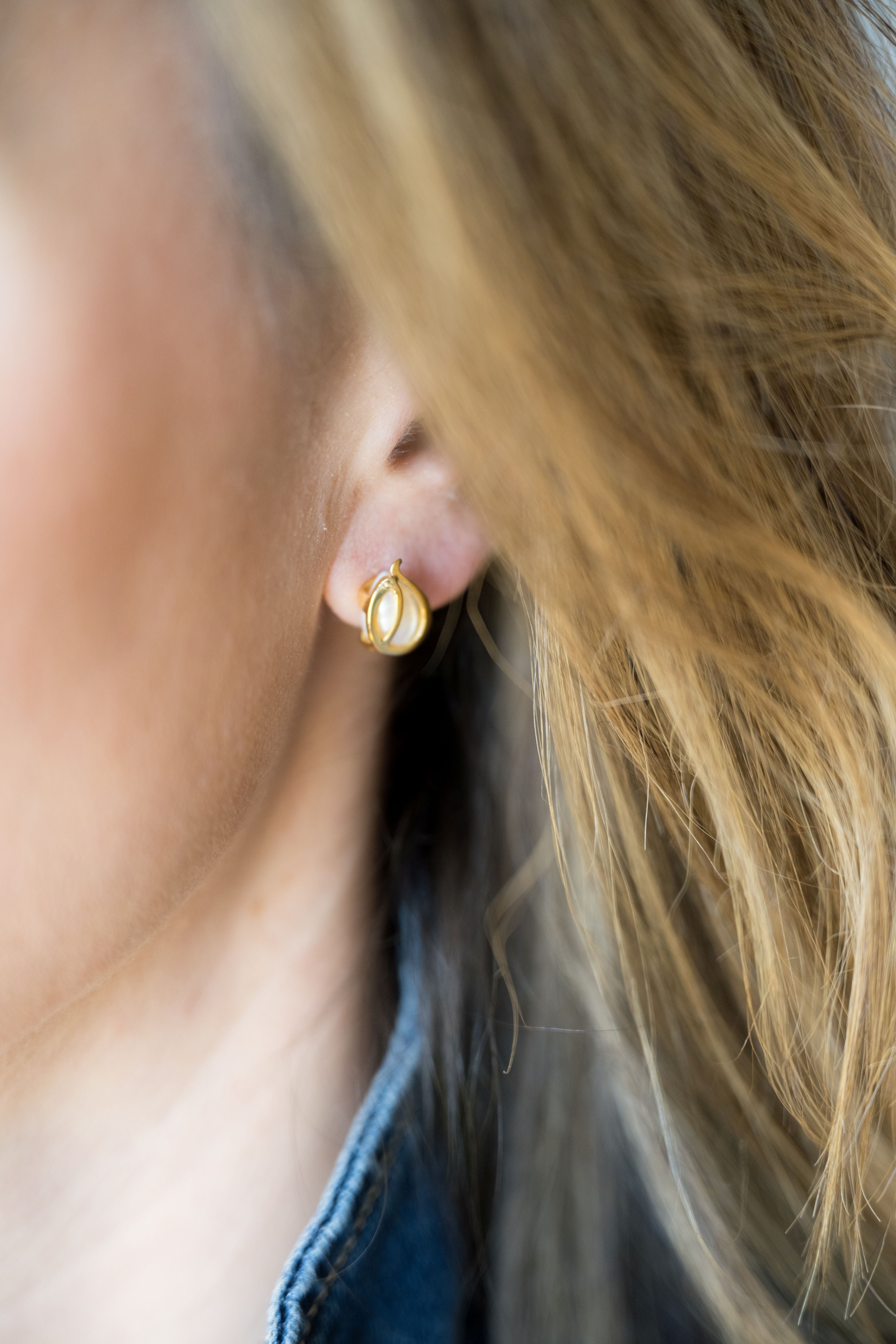 Heron Wing Stud Earrings