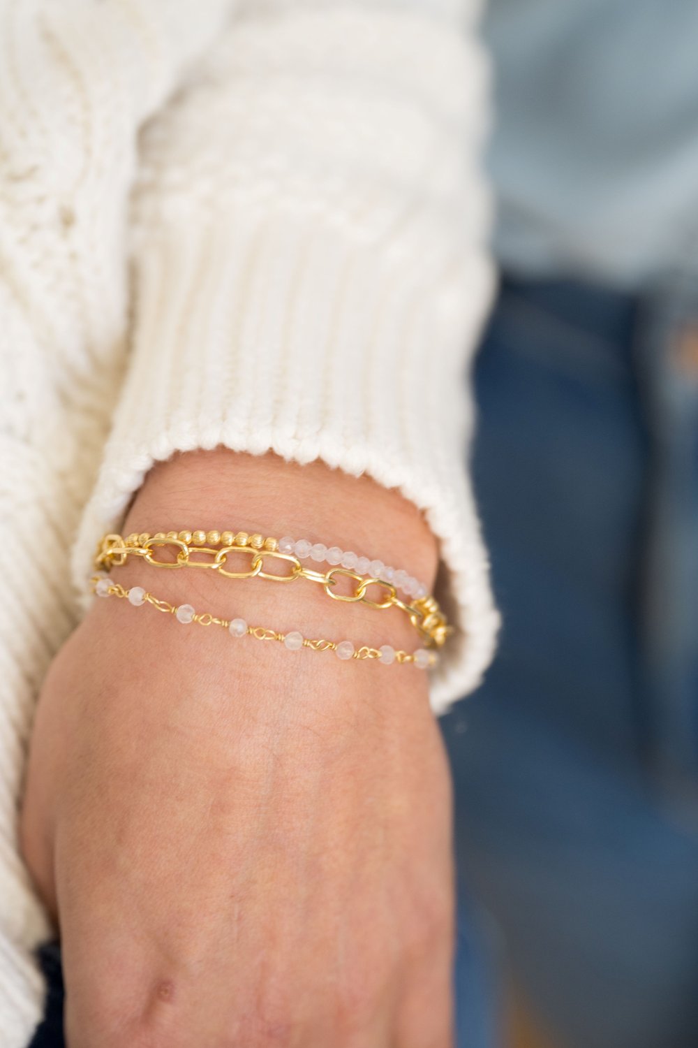 Rose Quartz, Beaded Gemstone Bracelet