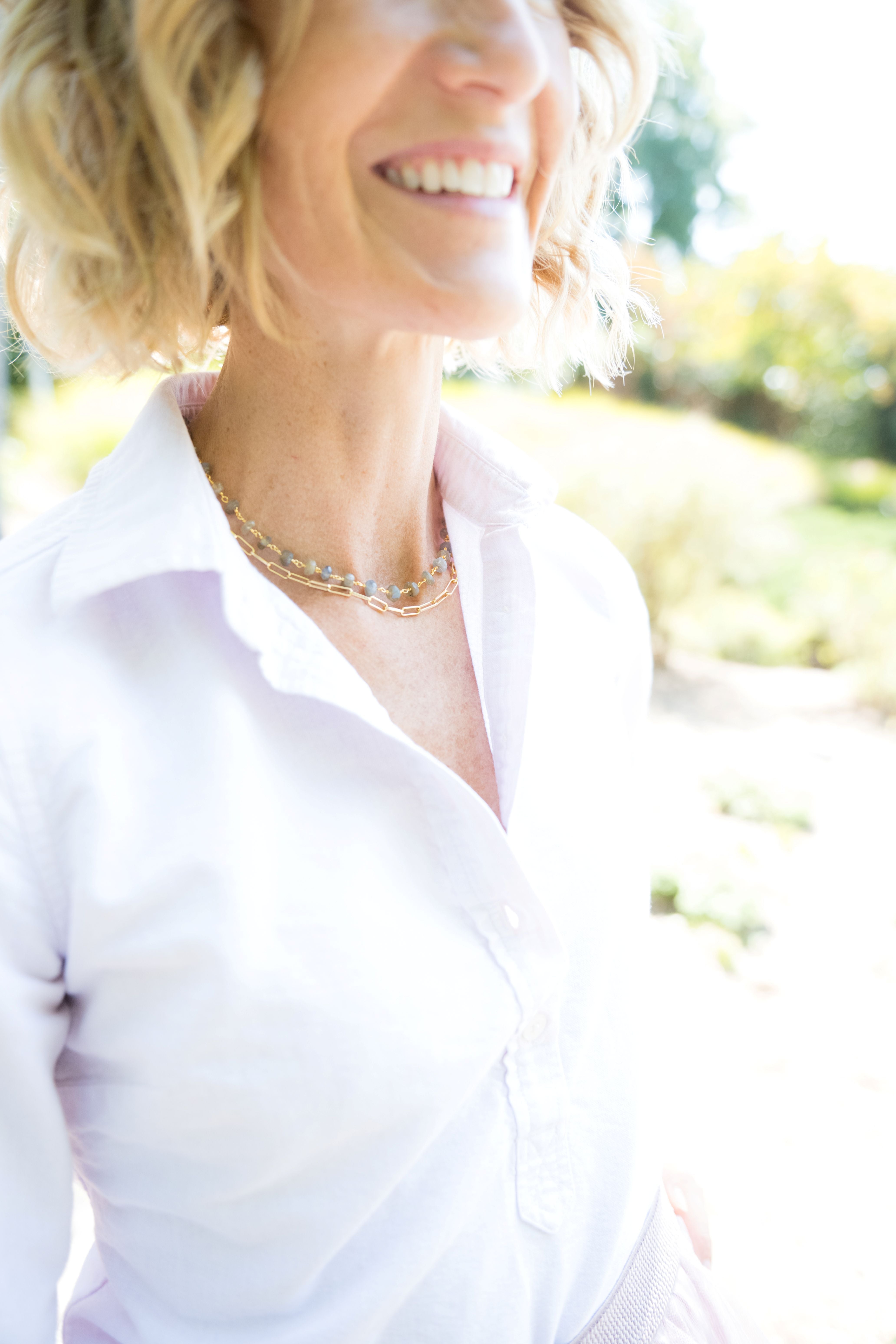 Paper Clip Gold Chain Necklace