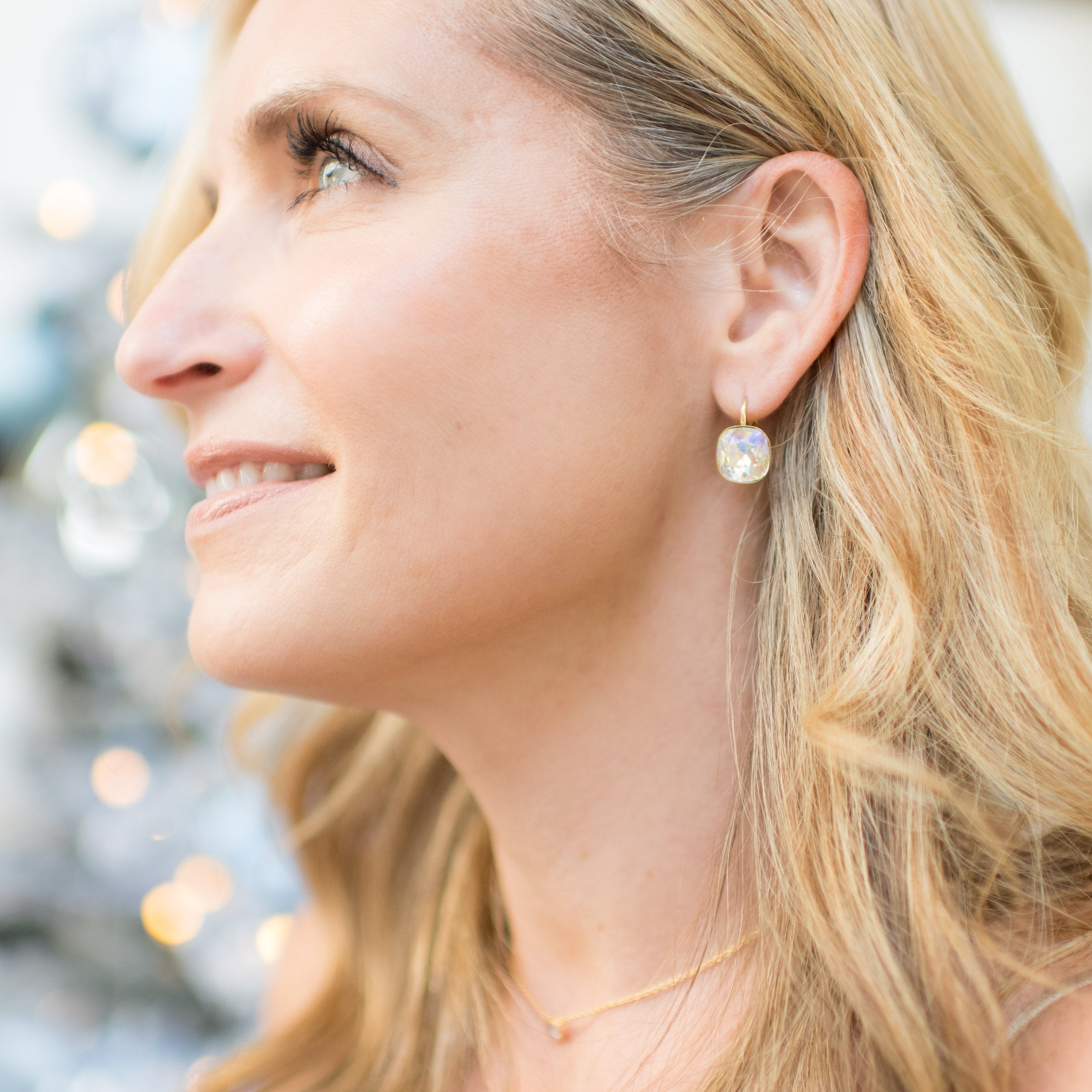 Reflection Earring, Crystal Ice