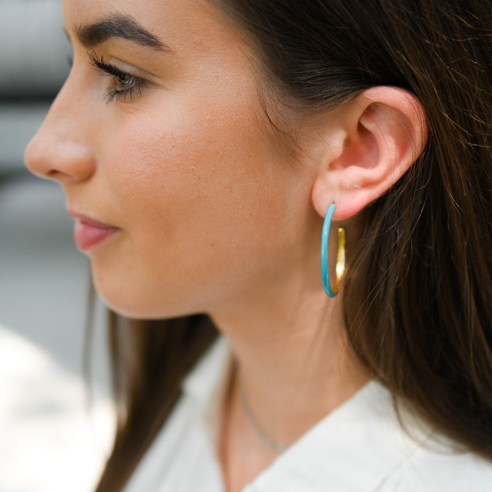Full Circle Enamel Hoop Earrings