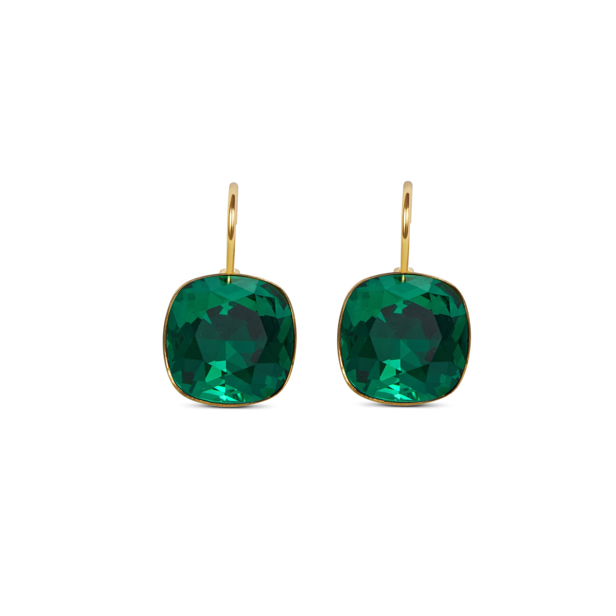 Reflection Earrings, Emerald Green