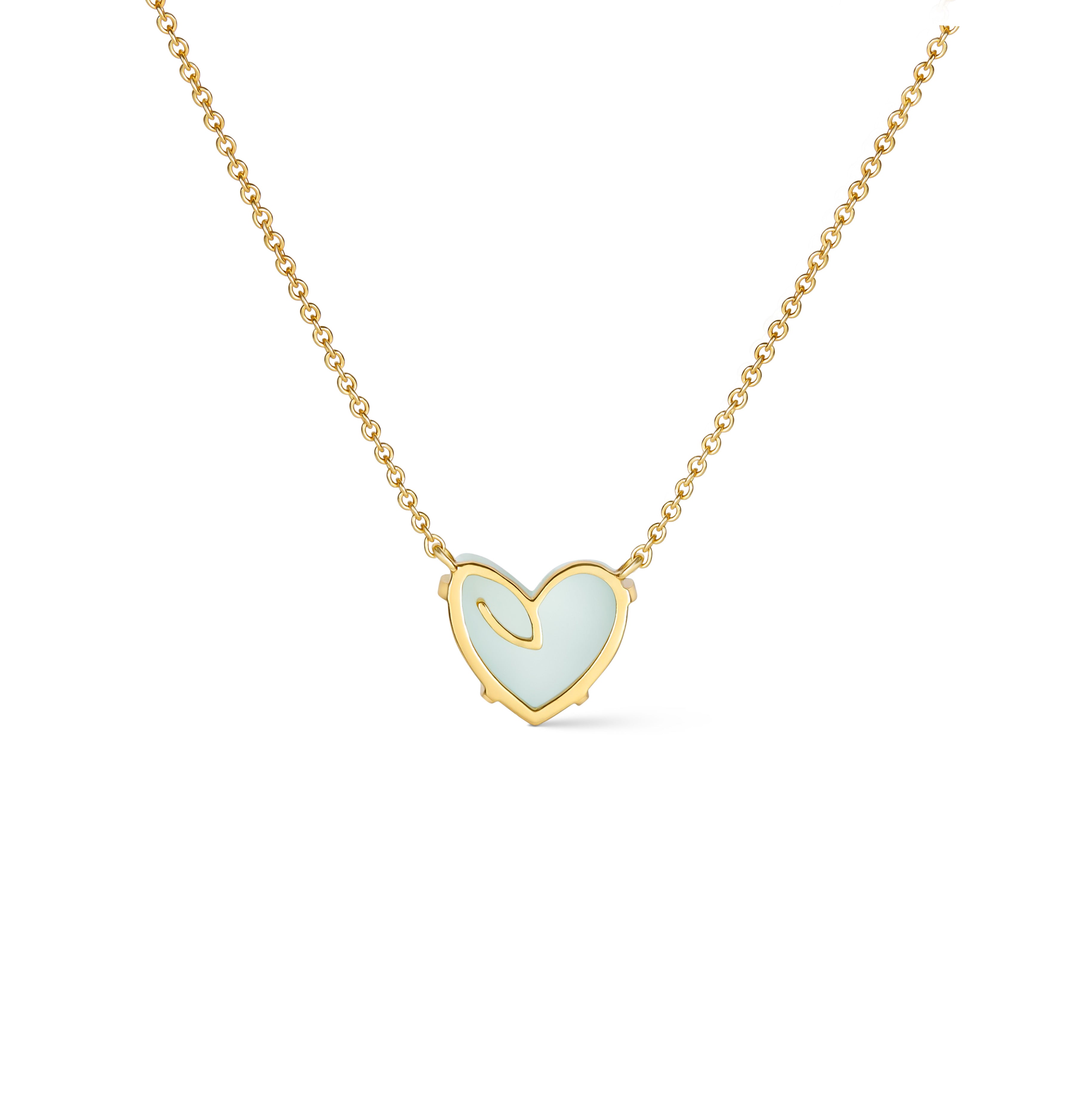 Open Heart Heron Wing Necklace