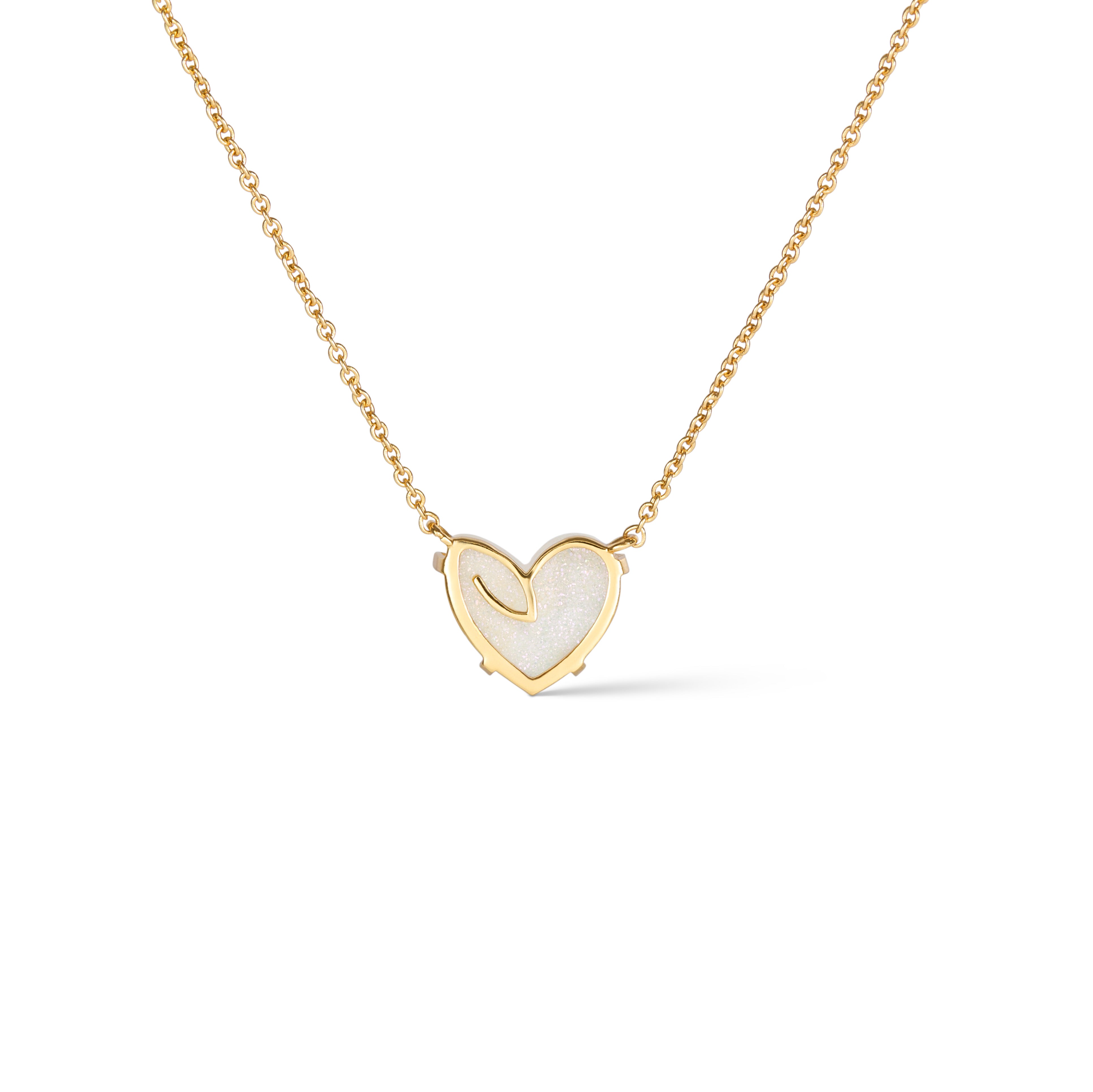 Open Heart Heron Wing Necklace