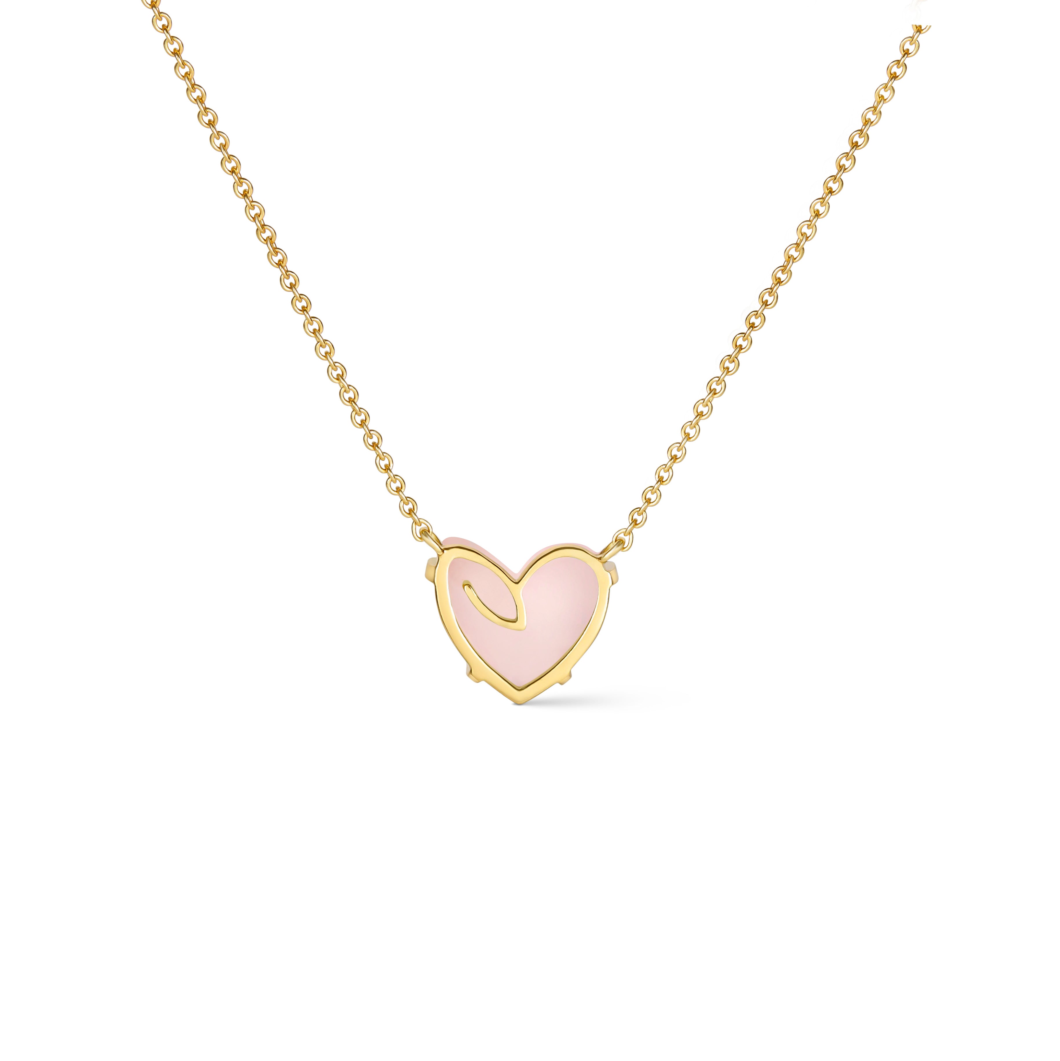 Open Heart Heron Wing Necklace