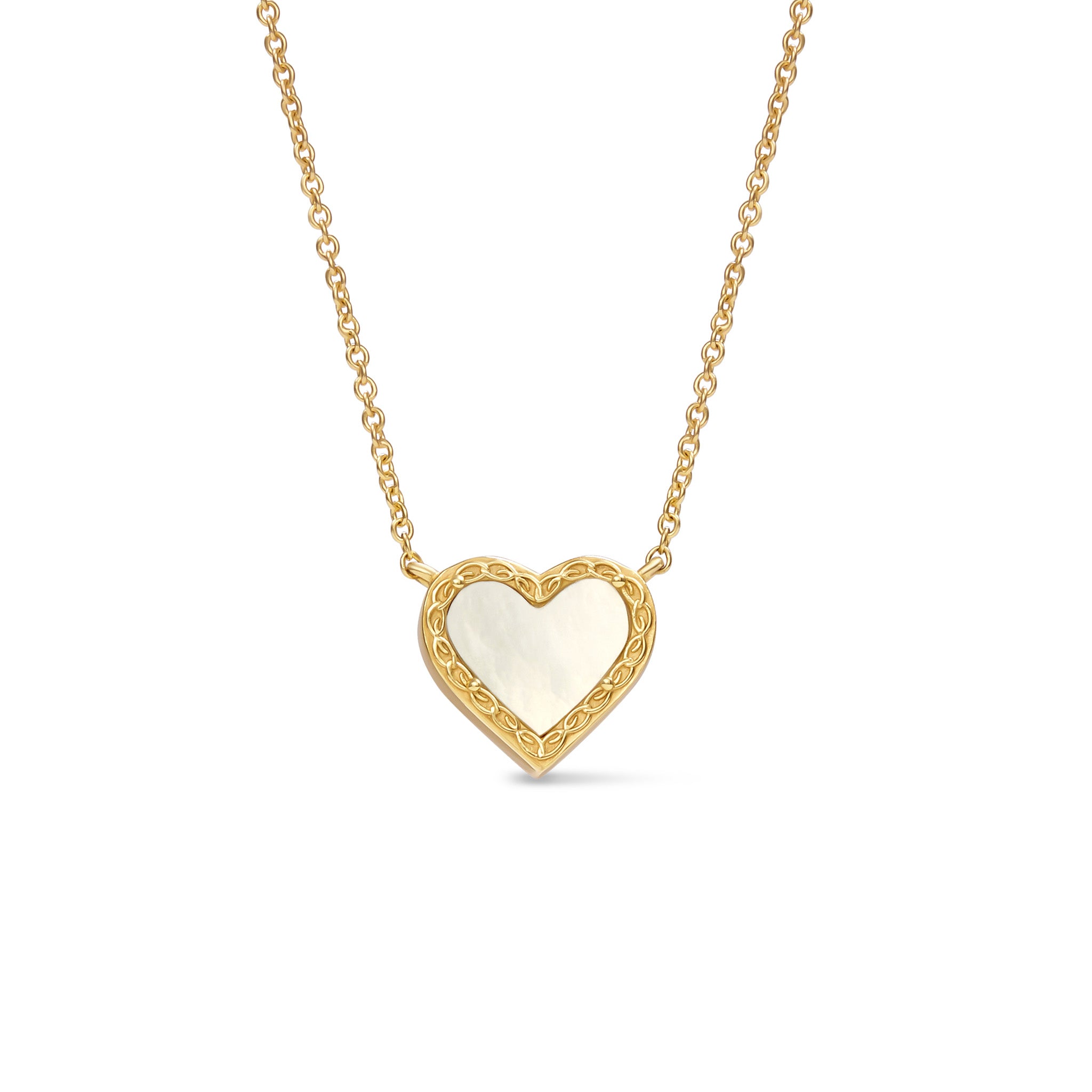 Filigree & Pearl Heart Necklace