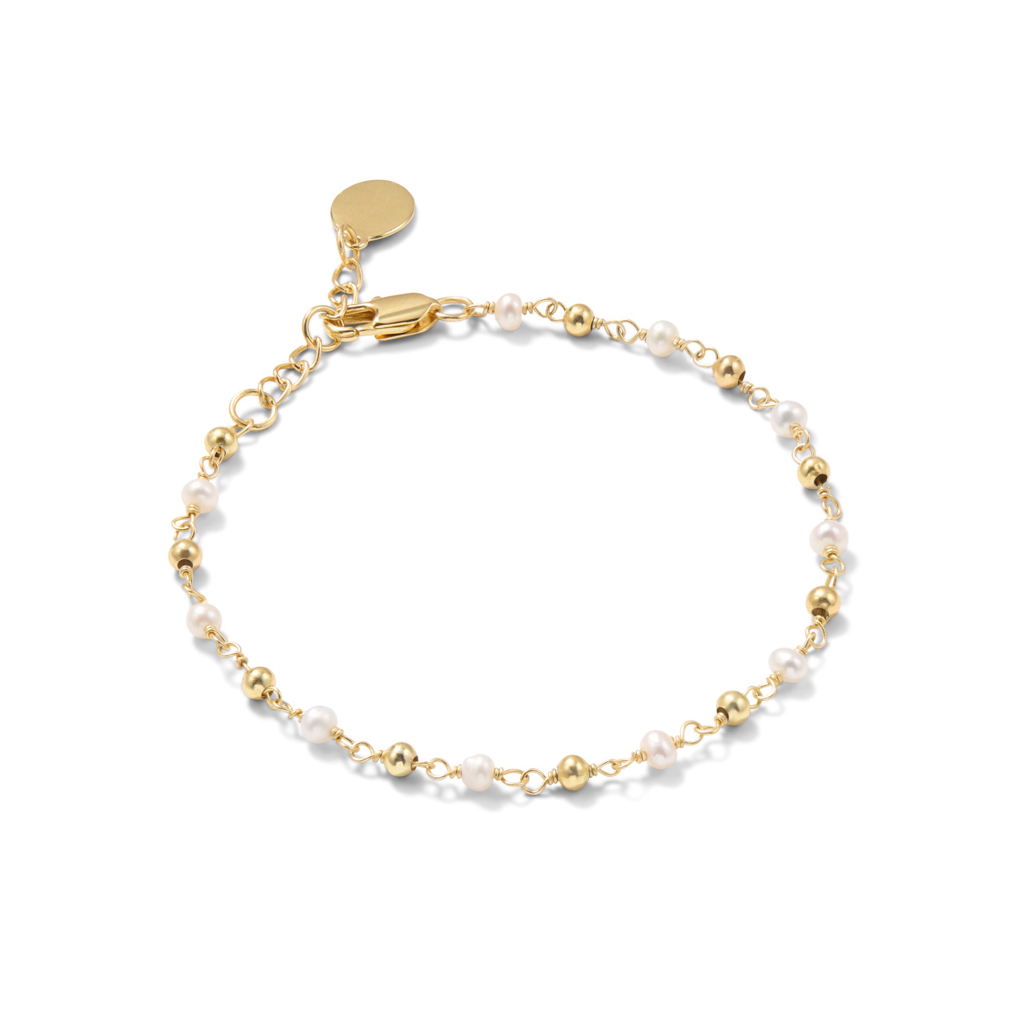 Pearl & Gold, Beaded Gemstone Bracelet