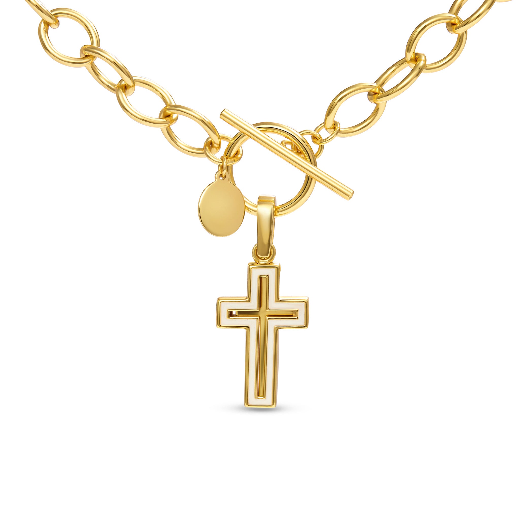 Trinity Cross Toggle Necklace
