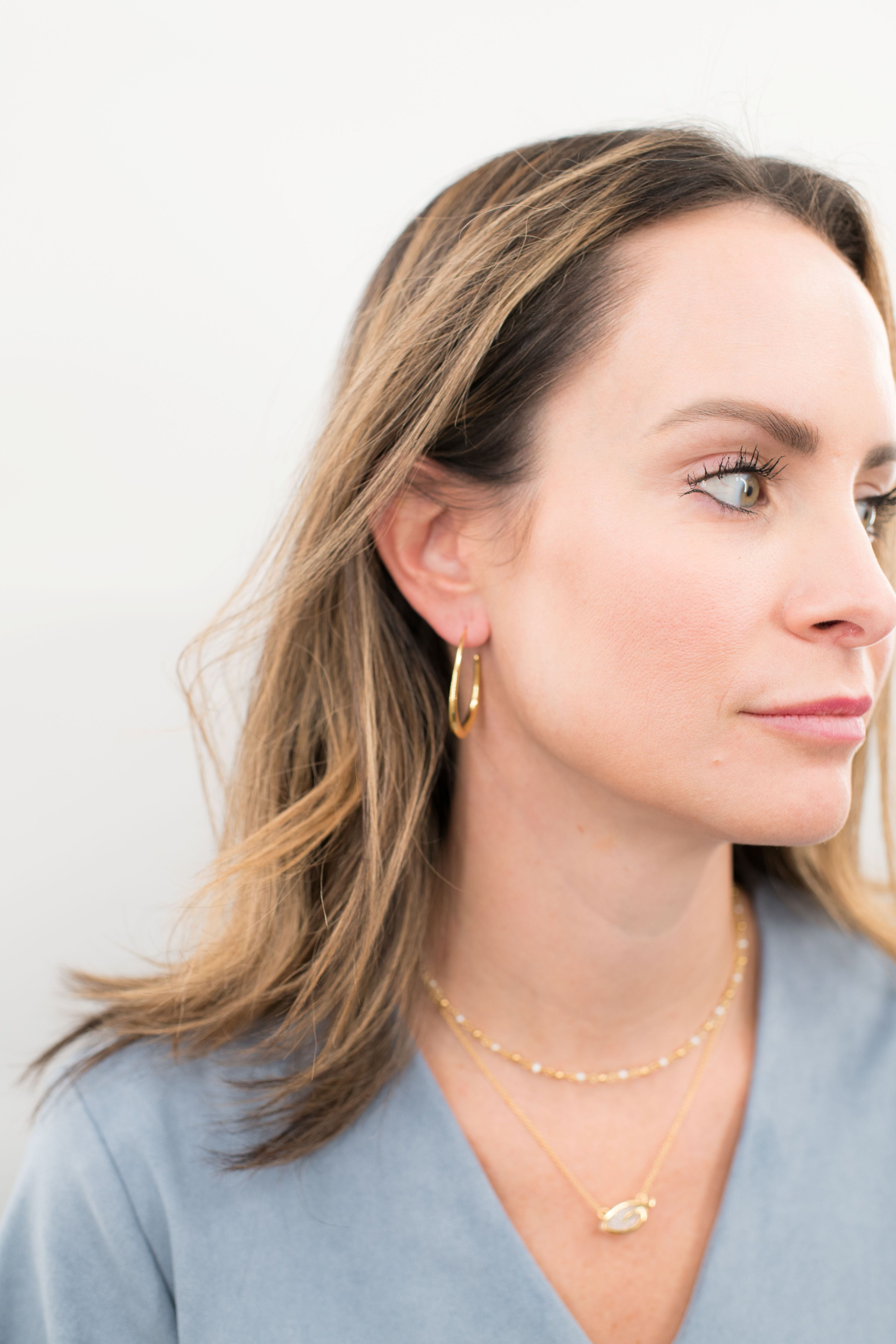 Tear Drop Balance Hoop Earrings